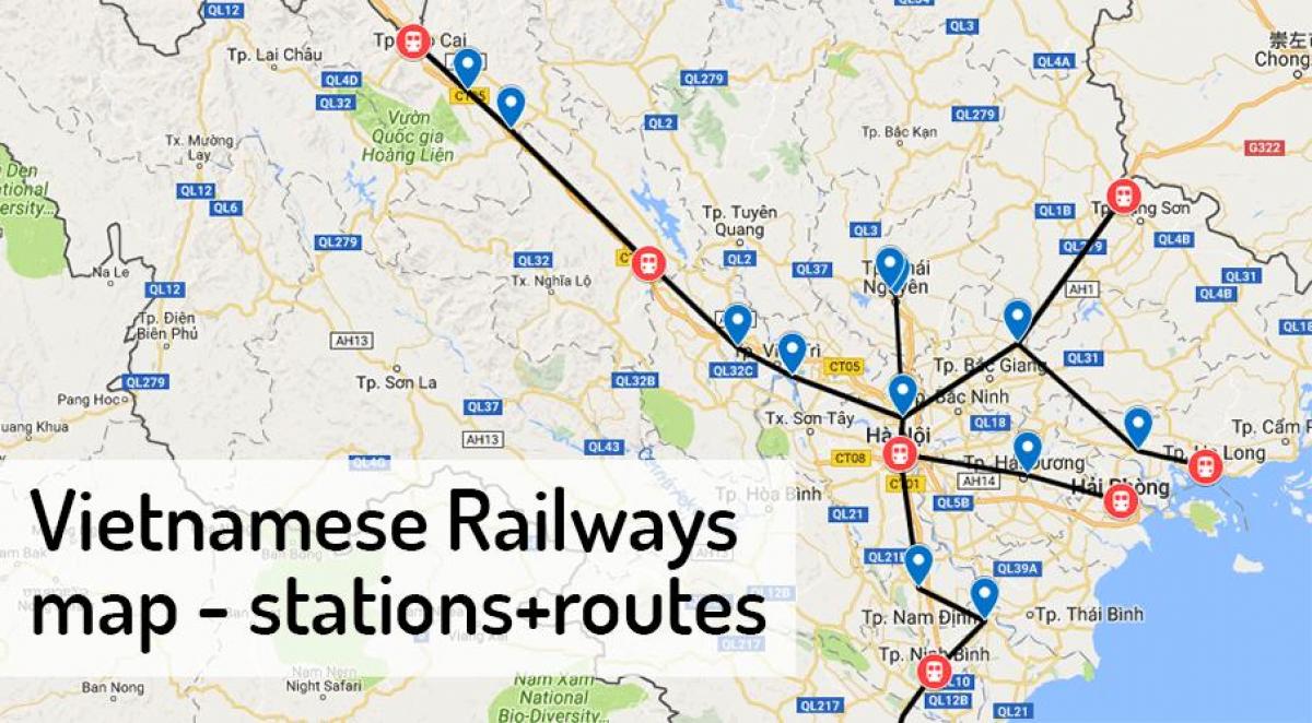 Mapa ng hanoi sa istasyon ng tren 