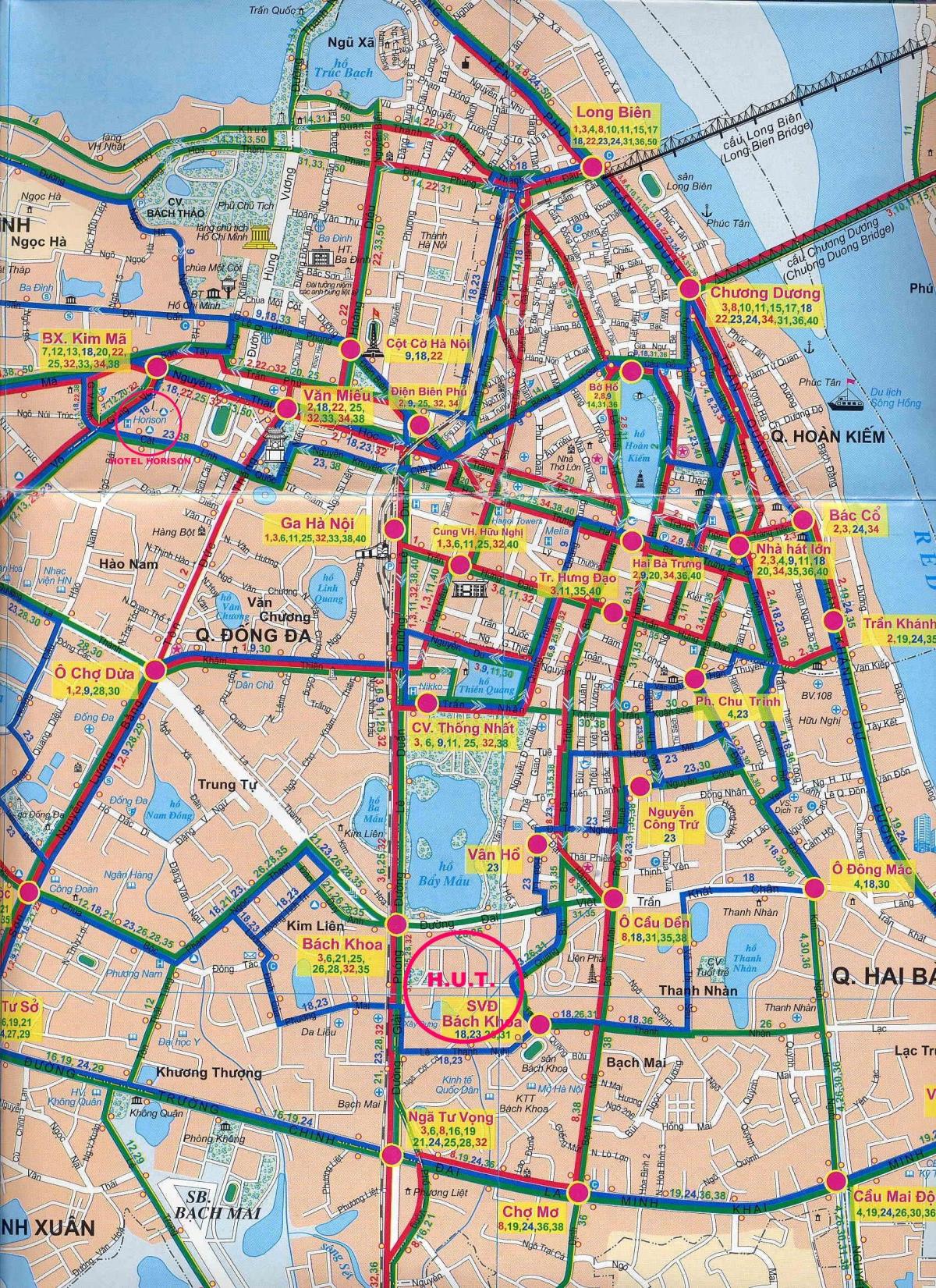 Mapa ng hanoi lungsod ng bus