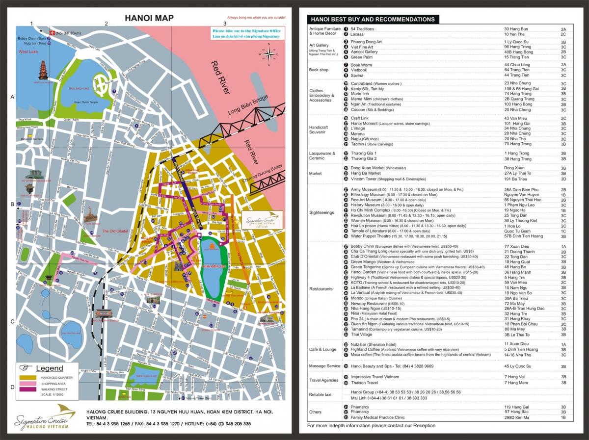 mapa ng old quarter hanoi vietnam