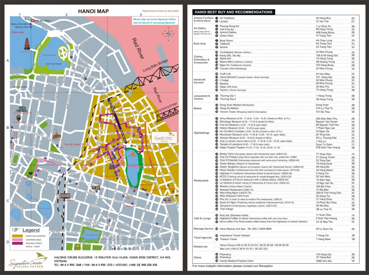 hanoi sightseeing mapa