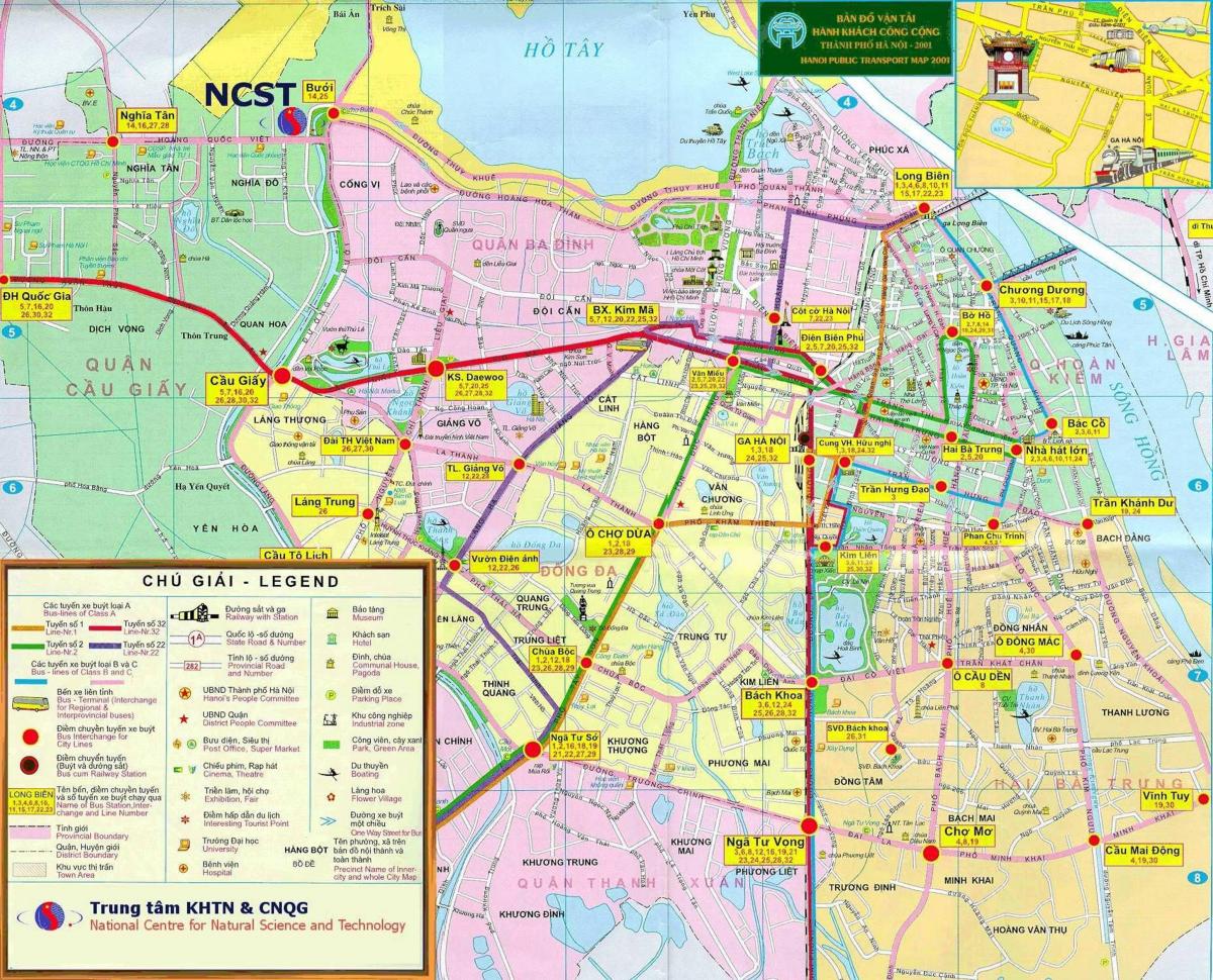 Mapa ng hanoi pampublikong sasakyan
