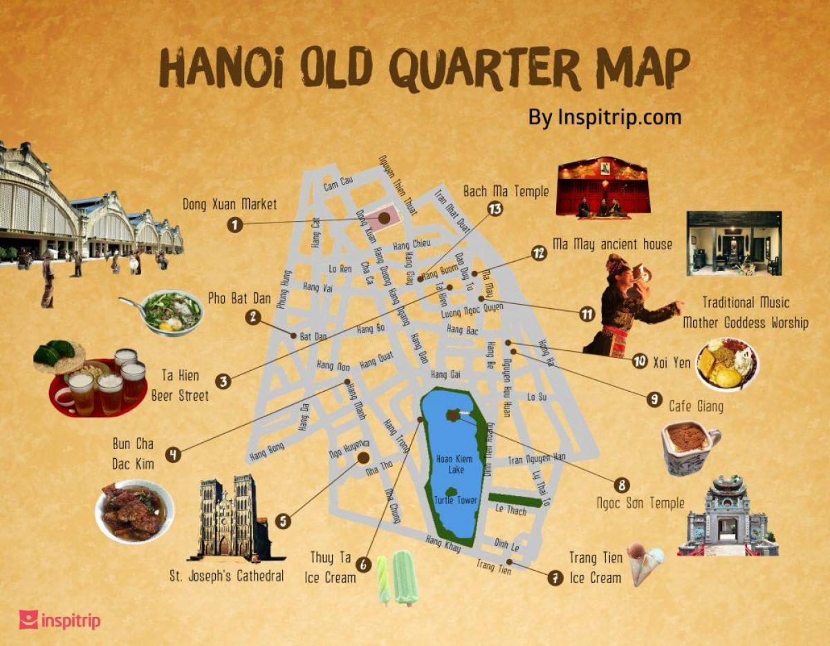 mapa ng kalye ng hanoi old quarter