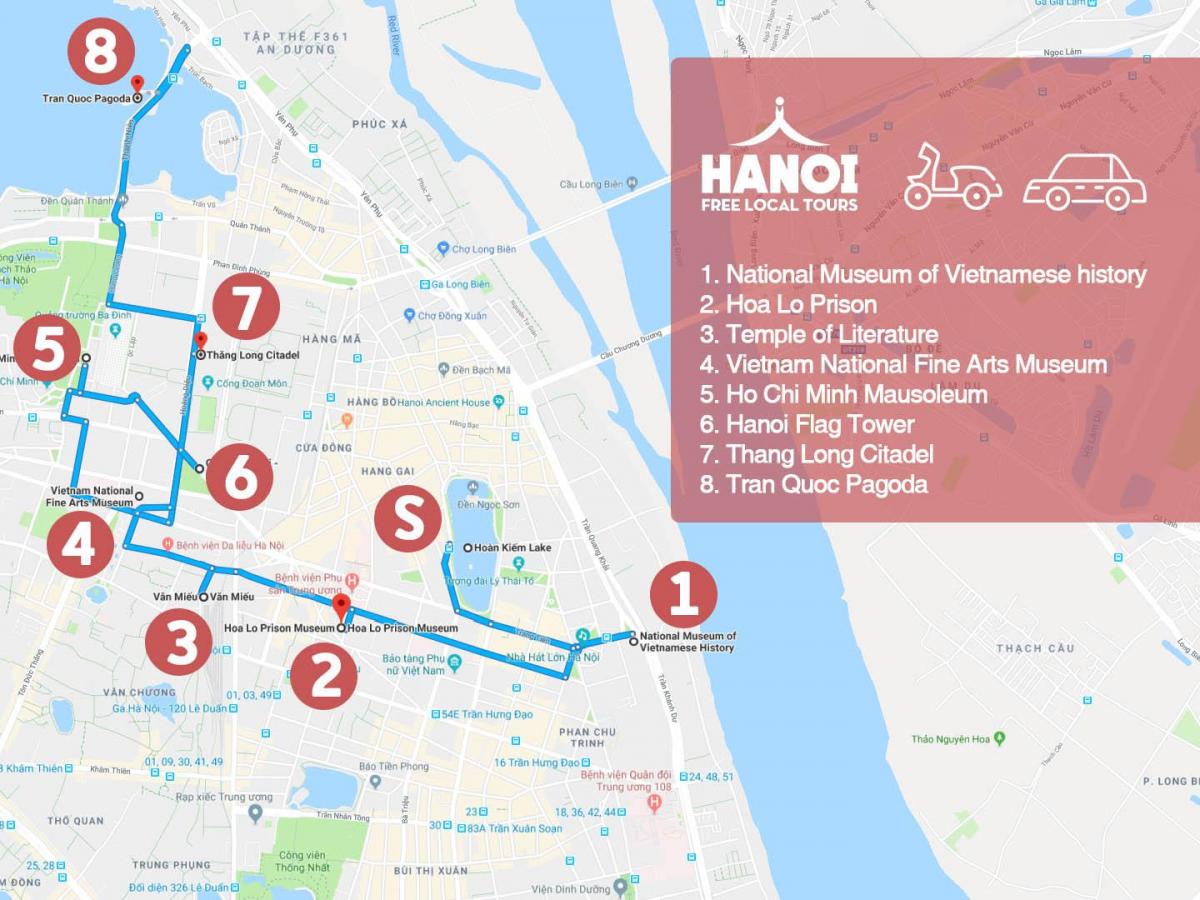 hanoi pranses quarter walking tour map