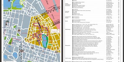 Hanoi gulang na isang-kapat ng paglalakad tour map