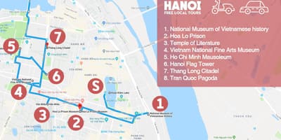 Hanoi pranses quarter walking tour map